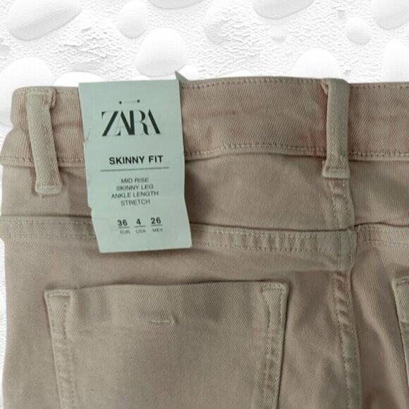 ZARA Skinny Fit Stretch Light Blush Pink Jeans - WAIST 26" - Picture 5 of 6